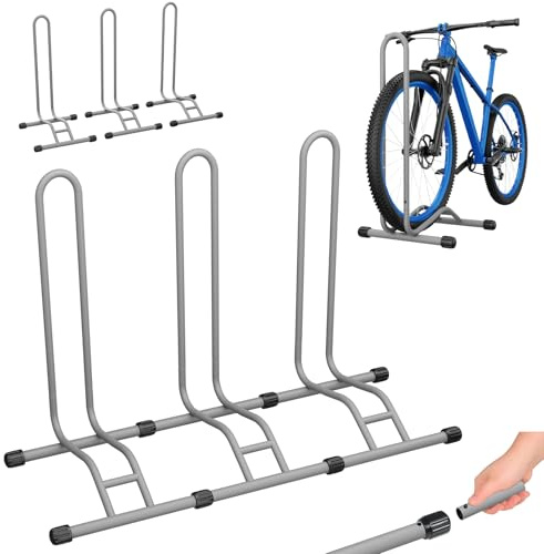 TLGREEN 3x Fahrradständer Boden 24–28 Zoll,Reifenbreite bis 75mm,Sandgrau | Hinterrad-Fahrradständer mit breiterem Design, max. Tragkraft 25 kg, geeignet für Mountainbikes, Rennräder und Tourenräder