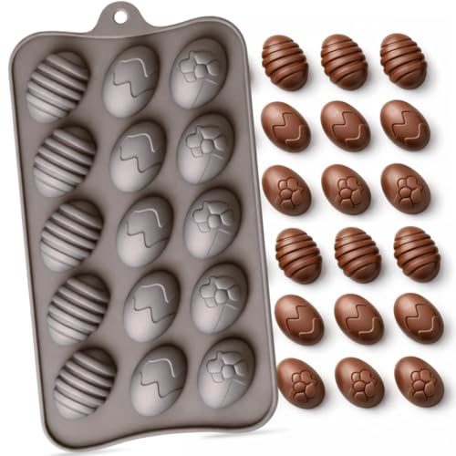Stampo in Silicone per Cioccolatini Ovetti 3D - Stampo da Forno e Frigo - Versatile per Dolci, Ghiaccio, Candele, Caramelle, Gelatina - Formine Antiaderenti (OVETTI)