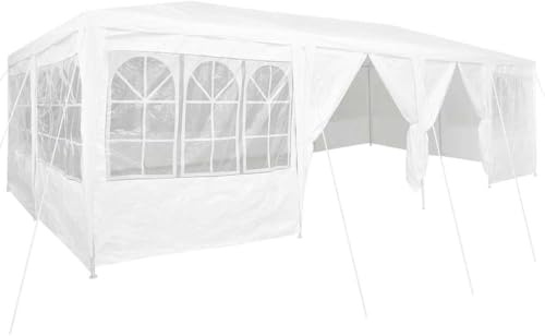 Tonnelle de Jardin, Tente de Réception Pavillon Barnum de Jardin Blanc 800 x 400 x 266 cm Polyéthylène
