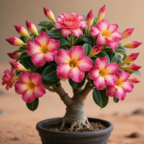 Exquisita rosa del desierto,sin necesidad de mantenimiento,Fragante y de fácil cuidado,Ecologización-Variedad Muy Rara-c-1 rizoma-A