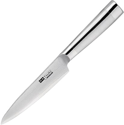 Vogue Tsuki Series 8 Utility Knife 12.7cm - Vegetable Chopping Slicer Knife - Damascus Steel for a Sharp and Durable Blade DA442