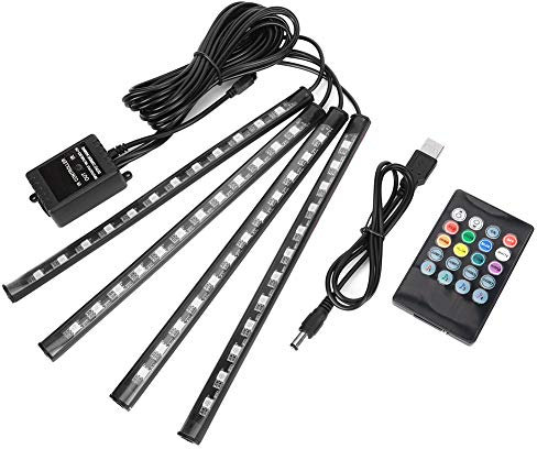 Iluminación Interior del Automóvil, LED de iluminación Interior del automóvil a Prueba de Agua iluminación Interior del automóvil Interior led Impermeable Multicolor música Kit de Tira