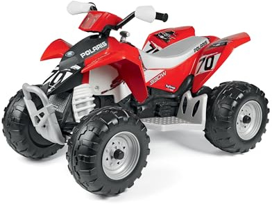PEG Polaris Outlaw 330W Quad Elettrico Cavalcabile per Bambini dai 3 Anni, Veicolo Elettrico con Batteria Ricaricabile da 12V, Cruscotto Multifunzione, Musica, Luci e Suoni