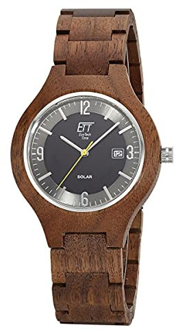 ETT Eco Tech Time Solar Herren Uhr Analog mit Holz Armband EGW-12123-22SET
