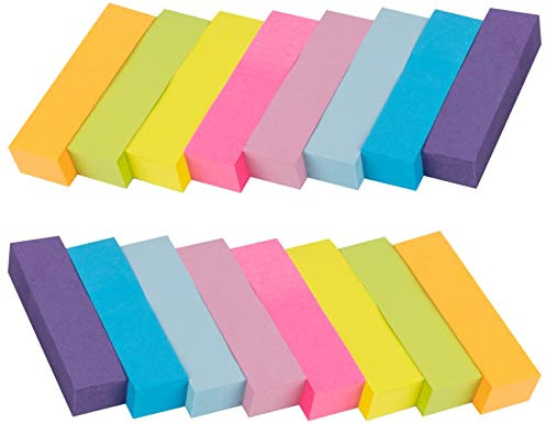 40 Stück Haftnotizen Klein - 15 x 50mm Sticky Notes 8 Farben, Selbstklebende Haftnotizzettel Klebezettel bunt zettel farbig Notizblöcke für Büro Haus, 500 Blatt pro Farbe