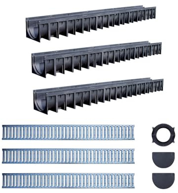 jardiboutique - kit caniveau 3 x 1 m pour porte de garage