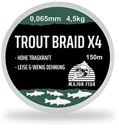 Major Fish Trout Braid 4 Fach geflochtene Schnur Forelle Ultralight 150 Meter