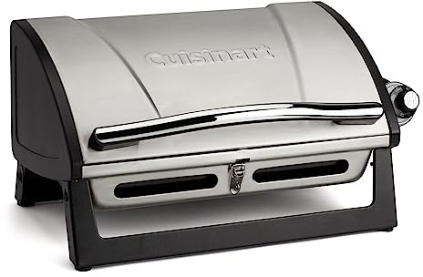 Cuisinart CGG-059A Grillster 8,000 BTU Portable Propane Tabletop Gas Grill, Stainless Steel