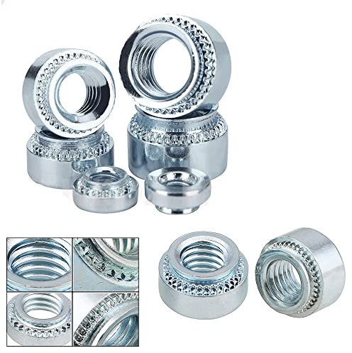10pcs M2 M2.5 M3 M4 M5 M6 M8 M10 Dadi autoserranti in lamiera Clinch Inserti a pressare Rivetto Dadi in acciaio al carbonio zincato.-M5 (No.0)