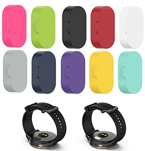 Disscool Anti Dust Plug Compatible with Garmin Forerunner 265/265S/965 Charger Port Protector 10 Pcs Silicone Colorful Anti-dust Plugs Caps Compatible with Garmin Fenix 7/7S/7X