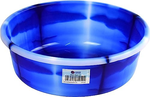 Tie-Dye Colour Plastic Round Wash Basin (Blue, 2.6L 10 Approx)