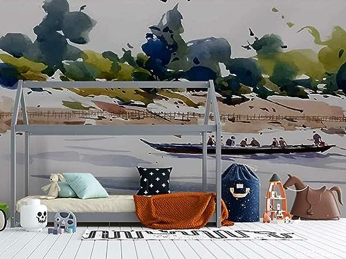 Maßgeschneiderte 3D-Tapete für Badezimmer Abstrakte Ölmalerei Kinder Tapete Boater Fototapeten Mädchen Schlafzimmer Tapete Wanddekoration 400x280cm