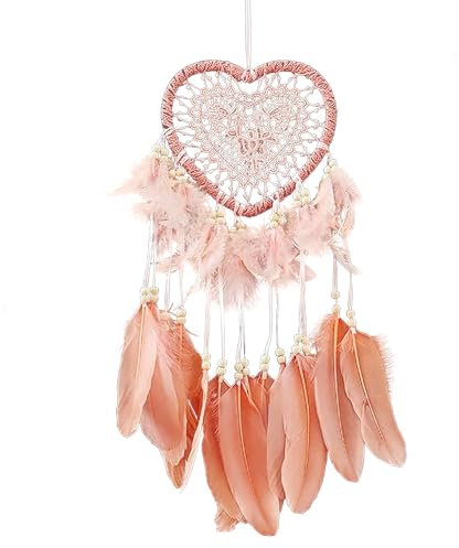 KIPTVO Pink Dream Catcher, Handmade Dream Catchers for Bedroom Wall Hanging Decorations Ornaments, Wedding GIfts, Decorations For Girls, Boys, Kids, Lovers Friends Blessing Gift