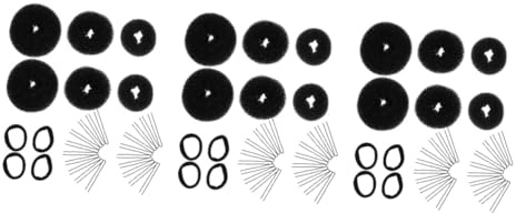 POPETPOP 6sets Hair Styling Kit Includes Hair Elastic Bands Clips Donut Bun Makers Ponytail Holders