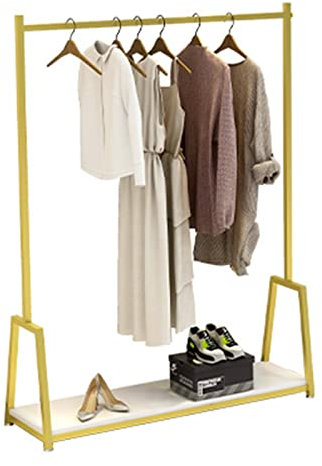 STazko Kleiderständer, Standgarderobe, Kleiderstange Aus Metall, Kleideraufbewahrung, Für Bekleidungsgeschäfte/Einkaufszentren/Gold/150X160Cm