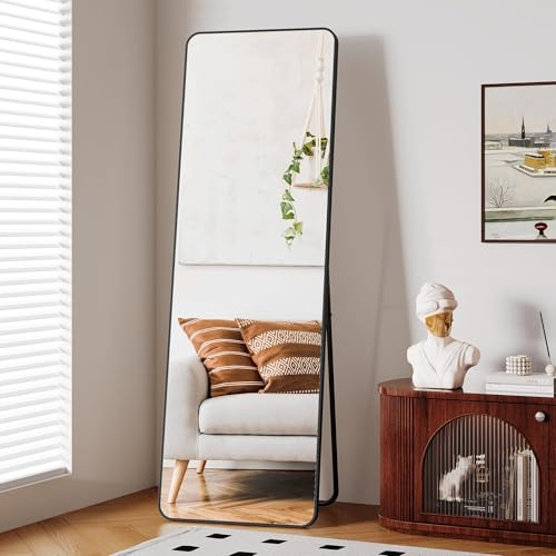 Clevich Full-Length Mirror 162x53cm, Sleek Aluminium Frame, Free Standing & Wall Mounted Elegant Floor Mirror for Bedroom, Dressing Room, Hallway