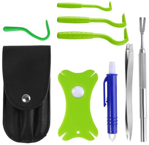SLAXJNE Juego De Recogedor De Garrapatas De 8 Piezas, Atrapador De Garrapatas para Mascotas, Clip para Garrapatas, Pinzas para Garrapatas para Mascotas, Kit De Extracción De Garrapatas