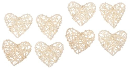 Garneck 8 Stück Rattan Lampenschirm Rattan Herz Vasenfüller DIY Handwerk Herzen Kugeln Hängende Weidenkugel Dekoration Hängedekoration DIY Hochzeit