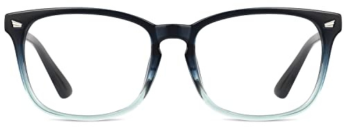 GQUEEN Hornbrille Brille Ohne Stärke Fake Nerdbrille Damen Herren UV400,PE2 | Leicht,Verdrehfreies Design