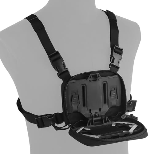 Tactical Phone Chest Mount with Chest Vest Rig Bag Pack Molle Foldable Navigation Universal Phone Holder Board for Hunting