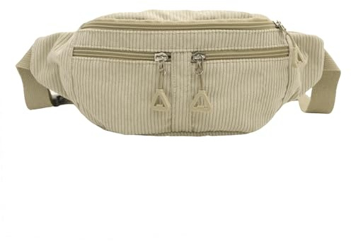 Cord Bauchtasche für Damen und Herren Gürteltasche Damen Verstellbarer Gurt Hüfttasche Bauchtasche Klein Brusttasche Bum Bags aus Cord für Outdoor Sport Laufen (Khaki)
