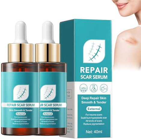 2PC Suero para Reparación de Cicatrices, elimina Cicatrices Viejas y Nuevas, Crema para Cicatrices para Cicatrices Quirúrgicas, Cesáreas, Estrías, apto para todas las Partes del Cuerpo, serum8-6