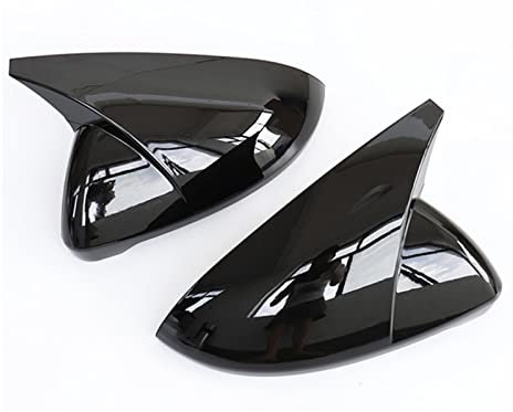 Tür Spiegelkappen Für VW Für Golf 7 MK7 7,5 Für GTI Für Touran 2012-2021 Seite Rückspiegel Abdeckung Kappen Rückspiegelkappe(Bright Black)