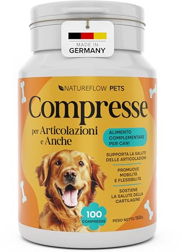 Integratore Articolazioni e Anche Cane – Artrosi Mobilità Dolore Cane Anziano | Cozza Verde Glucosamina Condroitina MSM Artiglio del Diavolo Zenzero | 100 Compresse – Made in Germany
