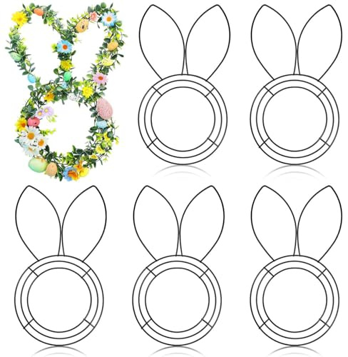 Drahtkranz, Osterhasenkopf, Osterhase und Eier, Kranz, Metallrahmen, Drähte, Form, Blumengarten, Draht, Girlande, Kaninchen, DIY-Projekt, Innen- und Außenbereich, Urlaub, Frühlingsdekoration, 6 Stück