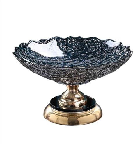 Candy Dish, Fruit Bowls Fruit Trays es Fruit Platters Dessert Plates Bread Plates Fruits Baskets Crystal Glass Snack Trays For Living Room Hotels Office (B)