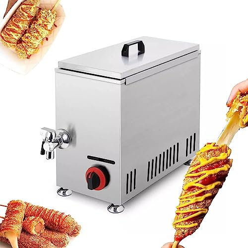 Friteuse à gaz professionnelle, machine à hot-dogs au fromage 21 L, rôtissoire àôtissoire à saucisses 12 pièces, friteuse à saucisses, température réglable, friteuse à hot-dogs pour hot-dogs