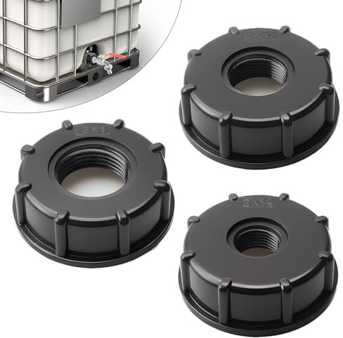3er Set IBC Container Adapter Zubehör s60x6 3/4,1/2,1 Zoll - Adaptador IBC Rosca Hembra IBC Contenedor Accesorios Adaptador Tapa Passend für IBC Garten Tank behälter Wassertank Adapter 1000L