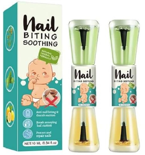 2 esmaltes de uñas para morderse las uñas, 20 ml, sabor amargo