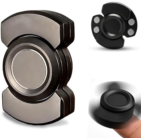 Fidget Spinner, 3-in-1 Silent Fidget Slider for Focus, Office and Classroom Sensory Focus Toy, Black