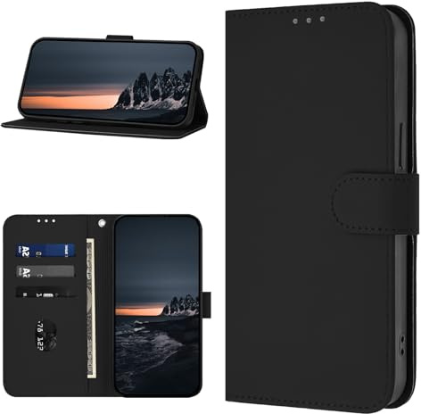YIRRANZD Funda para Xiaomi Redmi Note 10 4G / Redmi Note 10S, Cubierta de Cuero PU Funda Libro Flip Case Protector Estuche, Billetera Carcasa para Redmi Note 10 4G / Redmi Note 10S (Negro)