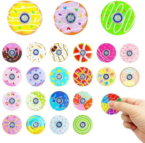24 Stück Fidget Spinner, Pop Fidget Spinner Pack Großpackung, Partygeschenke für Kinder, Farbige Finger Spinner Toys für Konzentration & Angstlinderung, Klassenpreise (Donut)