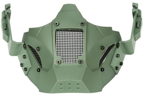 Demi Masque Protection Airsoft, Demi Masque Tactique, pour Sports Plein Air Jeux Tactiques Jeux CS(Gray)