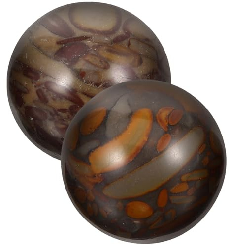 Bolas de Masaje de Mano de Piedra 25mm 2 Piezas para Ejercicio | Piedra Natural, Formato Compacto, Uso Doméstico, Juego de Dos Unidades, Apto para Personas Mayores