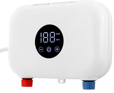 Mini calentador de agua eléctrico, 220 V, 5500 W, con indicador digital LED, calentador de agua eléctrico instantáneo, pequeño calentador de agua para cocina, cuarto de baño
