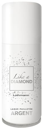 Lothmann Paris - Laque Pailletée Cheveux 100ml – Spray Paillettes Cheveux Argent ou Or – Effet Scintillant pour Soirées, Festivals, Galas Danse, Spectacles, Fêtes – Made in France (2026) (Argent)