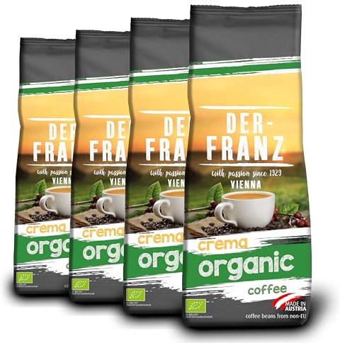 Der-Franz Crema biologico caffè, macinato, 4 x 500 g