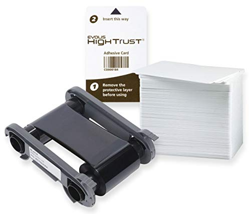 Karteo Evolis Primacy Zenius Ruban Noir [ RCT023NAA ] | Lot de 100 Cartes Plastique et Carte de Nettoyage