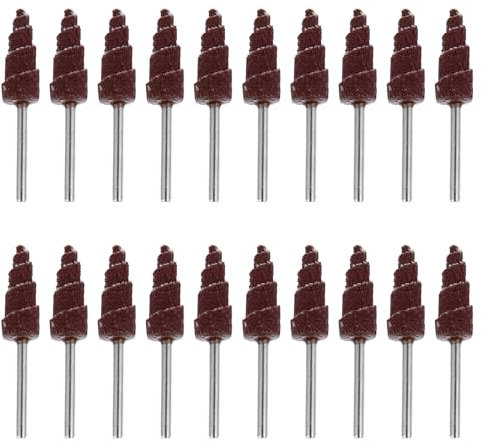 VILLCASE 20pcs Sanding Cone for Drill, 80 Grit Cone Shaped Abrasive Flap Wheels, Grinding Polishing Head for Rotary Tool, Deburring Polishing Grinding Sanding Discs for Drill Rotary Tool