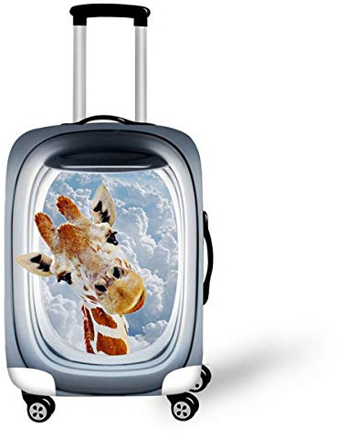 Morbuy Elastisch Kofferhülle Kofferschutzhülle Anti-Kratzer Staubdicht Kofferüberzug Luggage Protector Cover Kofferbezug Reisekofferabdeckung (Giraffe,XL)