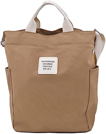 TeeYee Damen Handtasche Canvas Tote Bag Umhängetasche mit Schultertasche | Shopper für Bücher,Handbag für Alltag Arbeit,Einkaufstasche für Mädchen