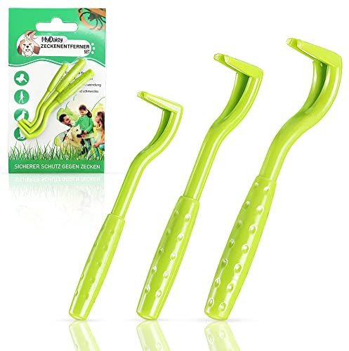 MYDAISY 3er-Set Zeckenzange für Hunde In 3 Verschiedenen Größen für alle Arten von Zecken von Klein bis Groß - Zeckenzange Mensch - Zeckenzange Katze - Zeckenhaken für Hunde - Zeckenzange für Katzen