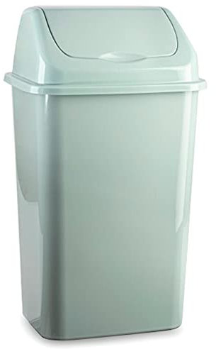 Acan Tradineur Poubelle en plastique avec couvercle basculant, poubelle légère, résistante, salle de bain, cuisine, bureau, fabriquée en Espagne (30 litres, 58,5 x 33,5 x 27,2 cm, couleur pastel