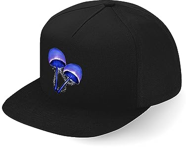 Lauthings Svamp Färgglad Fullcap Konst Platt Bill Snapback Keps, Svart, one size