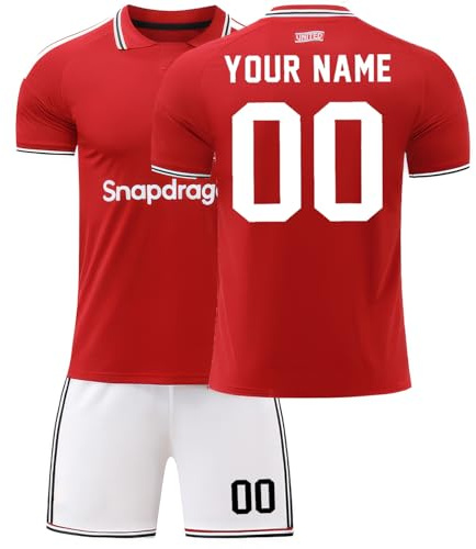 ISHWARA Home Away Nr. 7/10 personalisiertes Trikot-Set für Herren und Mädchen mit Namen und Nummer, Team-Logo, individuelles Fußballtrikot für Jungen-Trainingsanzug