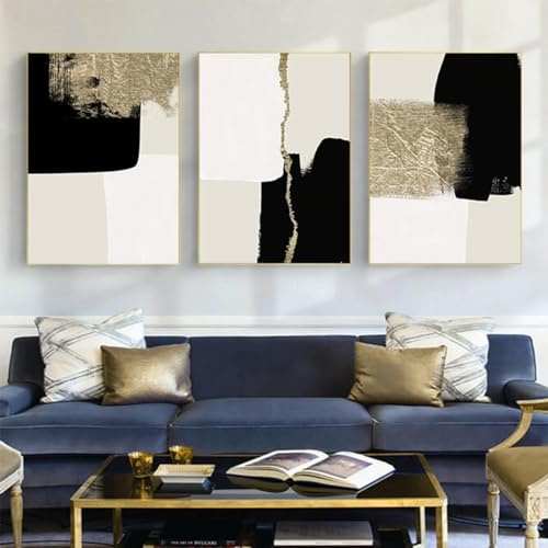 HMDKHI Modernes Geometrisches Linienbild, Abstrakter Bildsatz Wohnzimmer Schlafzimmer Poster Tapete Kunstdekoration, Rahmenlos (Wandbild-5,60x90cm*3)